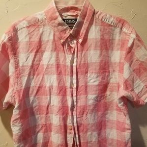 Pink and white button down